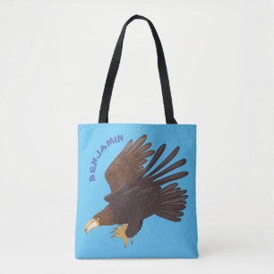 Bolsa Tote ilustração engraçada de desenho animado com ág