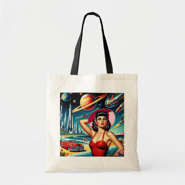 Bolsa Tote Ilustração Espacial Cósmica (Frente)