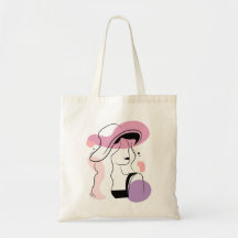 Ilustração estética da mulher - Saco de Tote