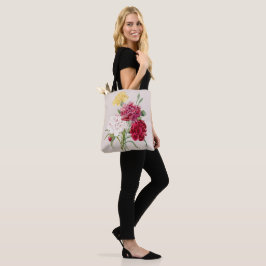 Bolsa Tote Ilustração floral de cravo vintage