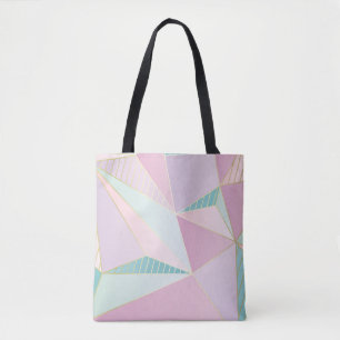 Bolsa Tote (ilustração) fundo da linha dourada, abstrato arti