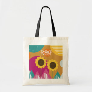 Bolsa Tote Ilustração Geométrica Floral dos Girassóis Moderno