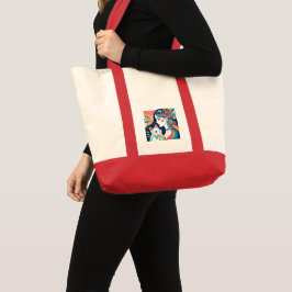 Bolsa Tote Ilustração Gráfica de Senhora Cat