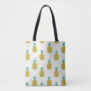 Bolsa Tote Ilustração Invisível De Abacaxi Vintage Divertida.