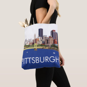 Bolsa Tote Ilustração Legal do computador Skyline Pittsburg