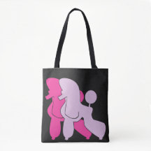 Ilustração moderna de casal de poodle rosa