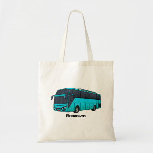 Bolsa Tote Ilustração moderna do desenho animado do ônibus