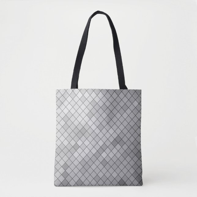 Bolsa Tote Ilustração poligonal de cinzas, que consiste em tr (Frente)