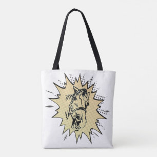 Bolsa Tote ilustração Poppy e Jamie, no estilo cômico,