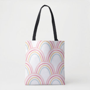 Bolsa Tote Ilustração Sem Costura Colorida Rainbow