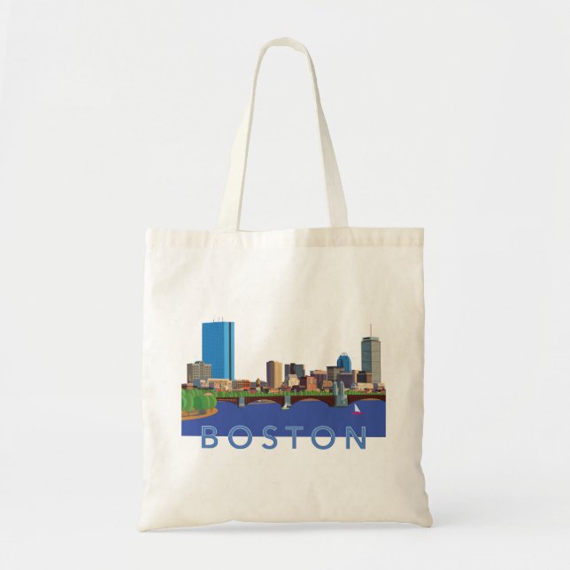 Bolsa Tote Ilustração traseira do computador da skyline de (Frente)