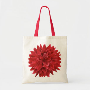 Bolsa Tote Ilustração vermelha escura da aguarela da dália