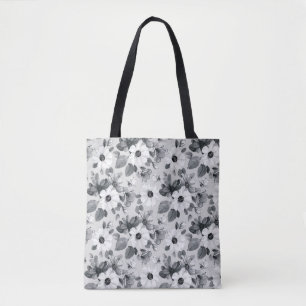 Bolsa Tote Ilustração Vintage de Watercolor Buquê de Flores S