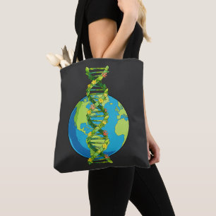 Bolsa Tote Ilustração Vintage do Dia da Terra DNA Natureza