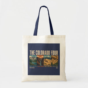 Bolsa Tote Ilustração Vintage dos Quatro Parques Nacionais do
