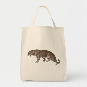 Bolsa Tote Ilustração Vintage Leopard