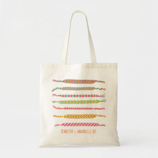 Bolsa Tote Ilustrações Coloridas de Braceletes de Amizade Per