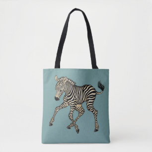 Bolsa Tote ilustrações da zebra e da raposa