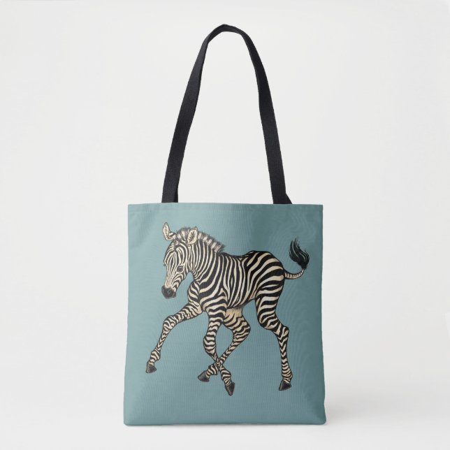 Bolsa Tote ilustrações da zebra e da raposa (Frente)