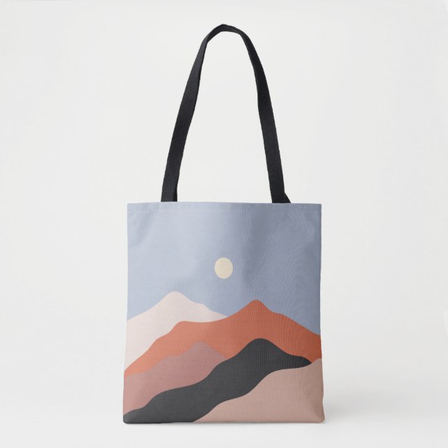 Bolsa Tote Ilustrações de meio século paisagístico,lan minima (Frente)
