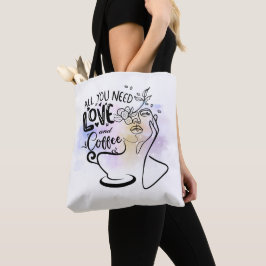Bolsa Tote Ilustrações estéticas, café feminino