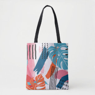 Bolsa Tote Ilustrações pintadas à mão em artes de parede.