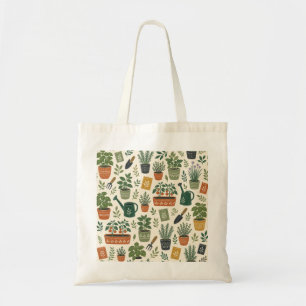 Bolsa Tote Ilustrada de Jardim Pequeno Espaço Orça