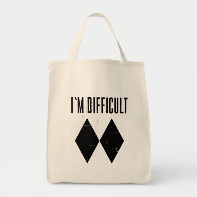 Bolsa Tote I'm Difficult Skiing Black Diamonds Ski Slopes Gag (Frente)