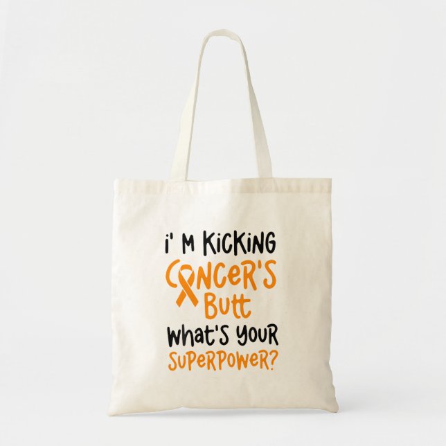 Bolsa Tote Im Kicking Cancer Leucemia Bumbum Sensibilização (Frente)