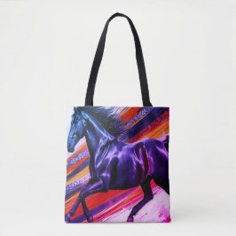 Bolsa Tote Image of a Galloping Stallion on Reusable Grocery
