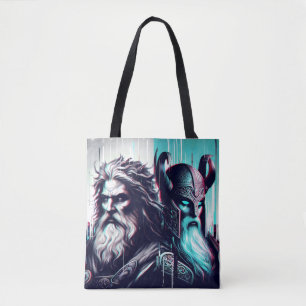 Bolsa Tote image of the gods zeus and odin togethe