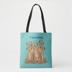 Bolsa Tote Imagem animada da família Meerkat
