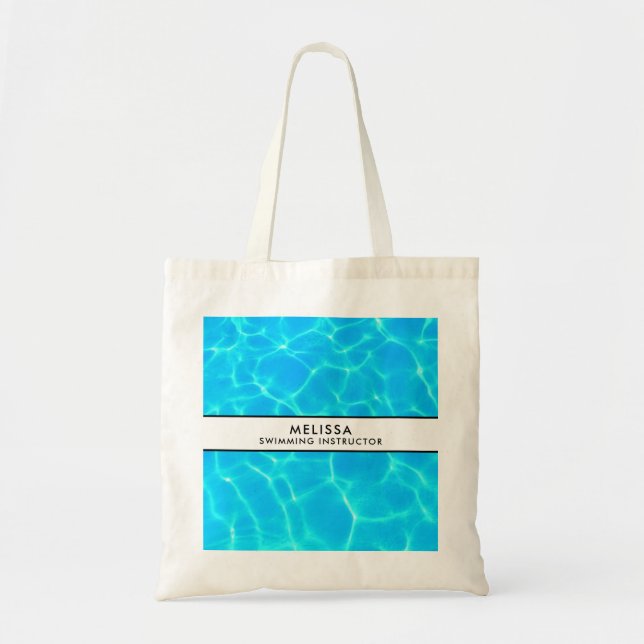 Bolsa Tote Imagem Clara de Água Piscina Azul (Frente)