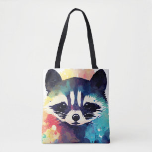 Bolsa Tote Imagem de Cor Animal Natural de Raccoon