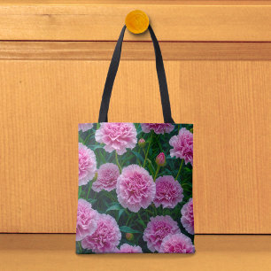 Bolsa Tote Imagem de Cravos Rosa Nº 2
