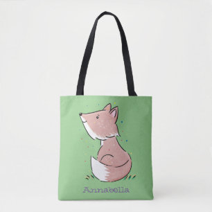 Bolsa Tote Imagem de desenho animado da raposa bebê