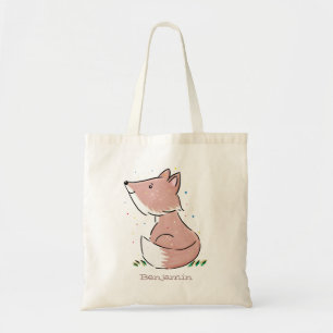 Bolsa Tote Imagem de desenho animado da raposa bebê