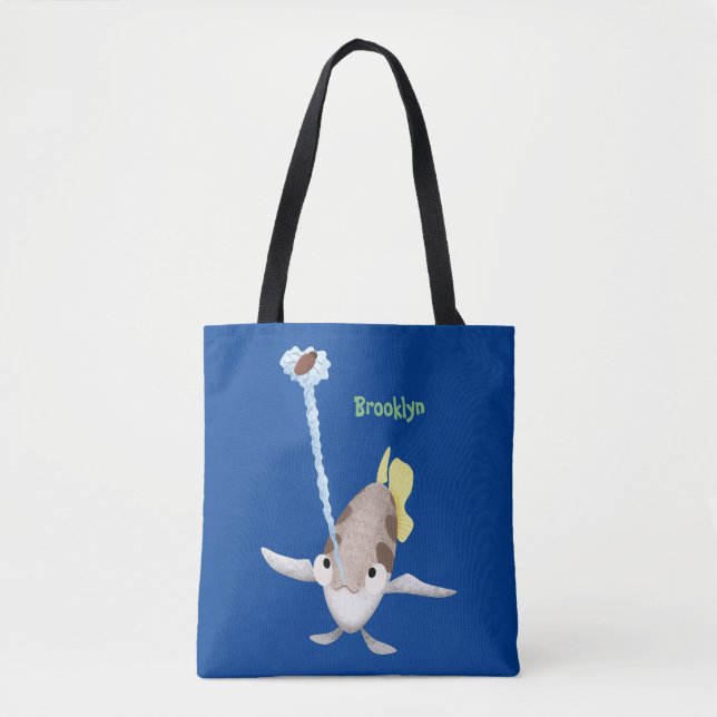 Bolsa Tote Imagem de desenho animado de Arquerfish em Cute (Frente)
