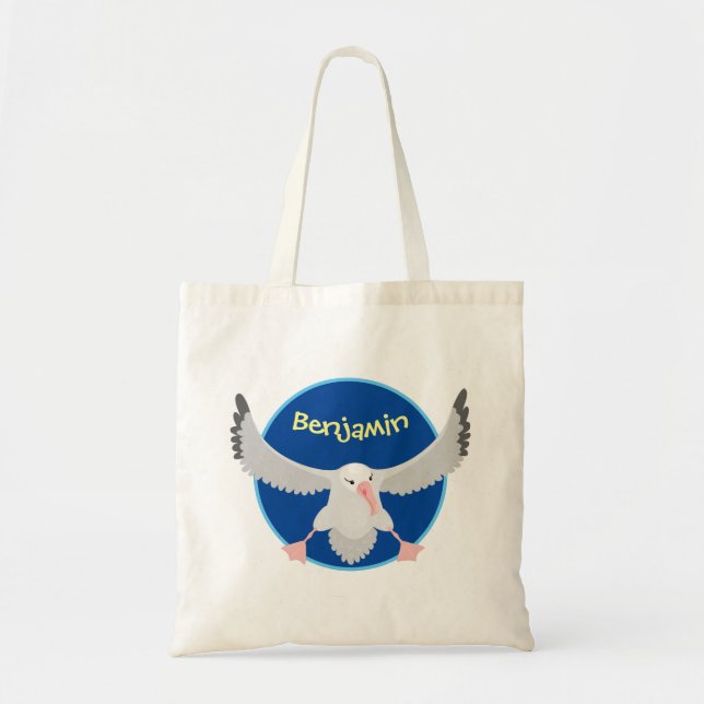 Bolsa Tote Imagem de desenho animado de aves voadoras de alba (Frente)