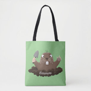 Bolsa Tote Imagem de desenho animado de bolso engraçado