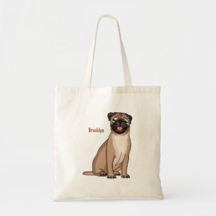 Bolsa Tote Imagem de desenho animado de cachorro feliz e engr