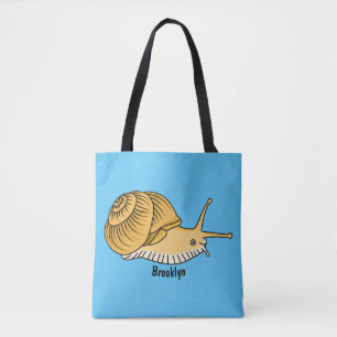 Bolsa Tote Imagem de desenho animado de caracol amarelo-bonit