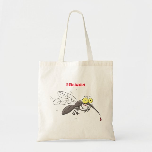 Bolsa Tote Imagem de desenho animado de insetos mosquitos eng (Frente)