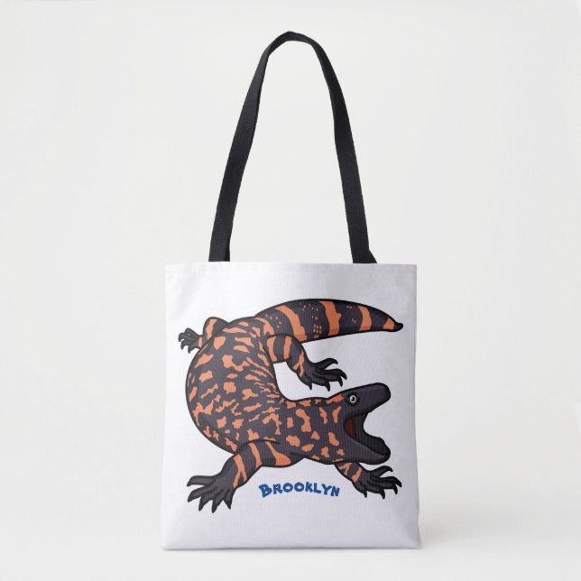Bolsa Tote Imagem de desenho animado de lagarto monstro de gi (Frente)