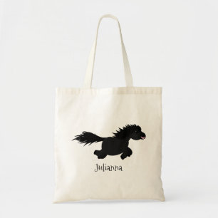 Bolsa Tote Imagem de desenho animado de pônei Shetland em ci