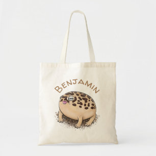 Bolsa Tote Imagem de desenho animado do sapo de chuva castanh