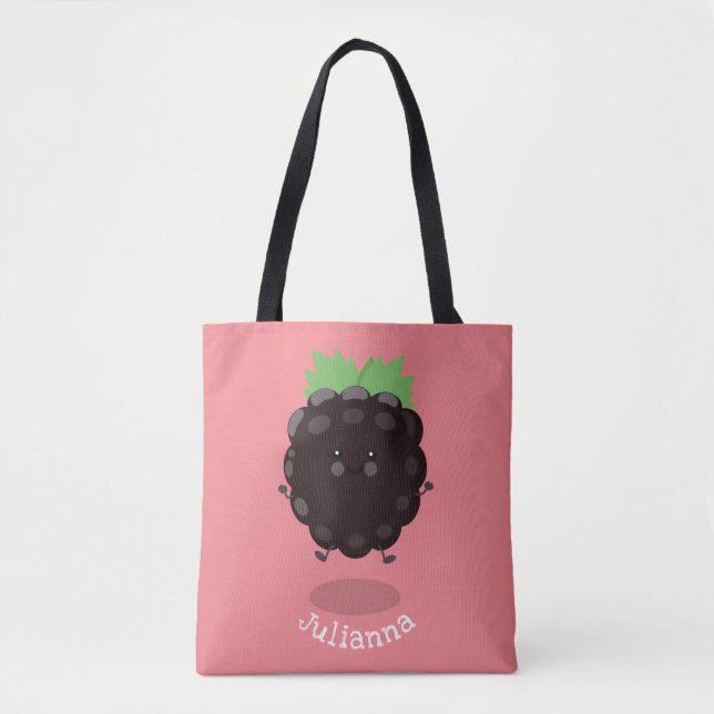 Bolsa Tote Imagem de desenho animado roxo de amora doce e fel (Frente)