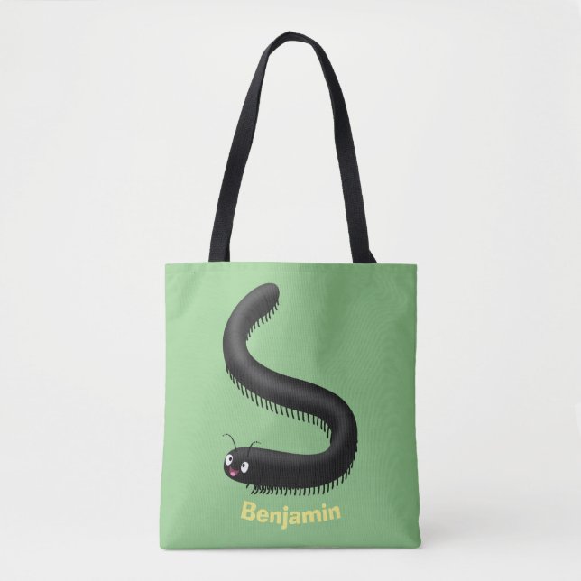 Bolsa Tote Imagem de desenho em forma de milipede (Frente)