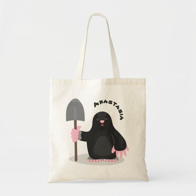 Bolsa Tote Imagem de desenhos animados alegres e bonitos (Frente)