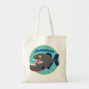 Bolsa Tote Imagem de desenhos animados da piranha